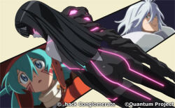 .hack// .hack//quantum 1boy 2girls ass character_request multiple_girls official_art sakuya_(.hack//) tagme