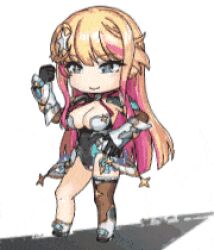 Rule 34 | + +, 1girl, animated, animated gif, ass, bouncing breasts, breasts, chibi, curvy, daidouji nami, full body, gloves, grin, hair ornament, hand on own hip, highleg, highleg leotard, highres, huge breasts, leotard, lilith-soft, long hair, looking ahead, naughty face, revealing clothes, shiny skin, smile, solo, taimanin (series), taimanin rpgx, taimanin suit, thong leotard, wide hips