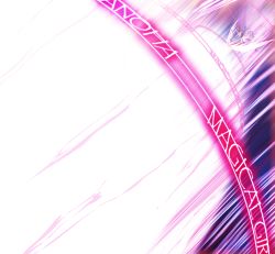 Rule 34 | 00s, 1girl, brown hair, copyright name, dress, energy wings, female focus, full body, hair ribbon, highres, lyrical nanoha, magic, magic circle, magical girl, mahou shoujo lyrical nanoha, miz (karakami no yoru), motion lines, outstretched arms, raising heart, red hair, ribbon, short hair, solo, speed lines, staff, starlight breaker, takamachi nanoha, text focus, twintails, weapon, when you see it, white devil, wings