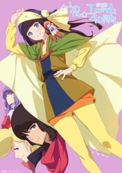 Rule 34 | 2girls, absurdres, bandana, black hair, blonde hair, blue eyes, blue hair, blue leotard, brown hair, cape, daba myroad, fairy, fairy wings, fanneria amu, gavlet gable, highres, juusenki l-gaim, kyao mirao, leotard, lilith fau, long hair, looking at viewer, multiple boys, multiple girls, official art, pompadour, red hair, scarf, signature, smile, uno makoto, wings