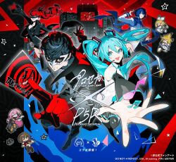 Rule 34 | 3boys, 5girls, amamiya ren, aqua hair, black coat, black leotard, black mask, black sleeves, blonde hair, blue hair, blue scarf, brown hair, btmr game, building, calling card, chibi, closed eyes, coat, copyright name, crossover, curry, curry rice, detached sleeves, eye mask, food, gloves, hair ornament, hatsune miku, holding, kagamine len, kagamine rin, kaito (vocaloid), leotard, long hair, megurine luka, meiko (vocaloid), multiple boys, multiple girls, musical note, necktie, one eye closed, open hand, open mouth, persona, persona 5, persona 5 the royal, ponytail, project sekai, purple hair, red gloves, red hair, rice, scarf, shirt, sleeveless, sleeveless shirt, star (symbol), twintails, vocaloid, white coat, white shirt, yoshizawa kasumi