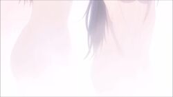 2girls animated blonde_hair blush breasts busamen_gachi_fighter hair_censor indoors leeds_(busamen_gachi_fighter) long_hair medium_breasts multiple_girls purple_eyes purple_hair seika_(busamen_gachi_fighter) shared_bathing showering small_breasts soap sound steam tagme upper_body video washing_another water wet yellow_eyes