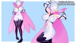 1girl 3d digimon digimon_(creature) female_focus highres lips lipstick makeup multiple_views rosemon rosemon_burst_mode thorns
