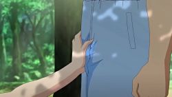 1boy 1girl animated anime_screenshot bikini blush breasts censored cleavage cum cum_in_mouth cum_on_body cum_on_breasts cum_on_upper_body ejaculation fellatio grabbing_another&#039;s_breast groping handjob hetero hime-sama_love_life! huge_breasts kneeling licking nipples oral ou_maika paizuri penis penis_grab poro purple_hair red_eyes rubbing sound subtitled swallowing swimsuit twintails video