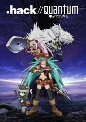 Rule 34 | .hack//, .hack//quantum, 1boy, 1other, 2girls, character request, highres, midriff, multiple girls, navel, official art, sakuya (.hack//), tagme