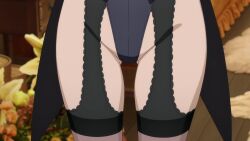 1girl animated anime_screenshot black_garter_straps black_leotard cuffs garter_straps groin highleg highleg_leotard highres hip_focus kitagawa_marin leotard long_hair open_mouth pantyhose playboy_bunny purple_hair see-through_clothes see-through_pantyhose sono_bisque_doll_wa_koi_wo_suru sound tagme thighhighs video wrist_cuffs