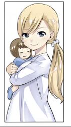 Rule 34 | 2girls, baby, blonde hair, blue eyes, eden&#039;s zero, highres, long hair, mashima hiro, mother and daughter, multiple girls, official art, ponytail, rebecca bluegarden, spoilers