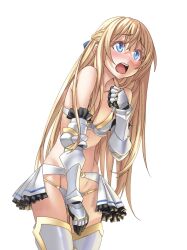 1girl armor artist_request bikini bikini_armor blonde_hair blue_eyes blush character_request groin swimsuit tagme underwear