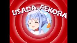 animated asian hololive japanese_(nationality) looney_tunes rabbit_ears solo sound tagme usada_pekora video virtual_youtuber
