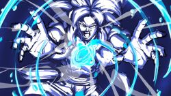 Rule 34 | 1boy, big bang kamehameha, dragon ball, dragon ball gt, gogeta, kamehameha (dragon ball), looking at viewer, muscular, muscular male, serious, solo, super saiyan, super saiyan 4