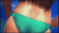 Rule 34 | 1girl, adjusting clothes, adjusting swimsuit, animated, animated gif, ass, bikini, butt crack, cloud, dead or alive, dead or alive xtreme 2, dutch angle, female focus, kokoro (doa), legs, long hair, lowres, outdoors, sky, solo, swimsuit, tan, tanline, tecmo