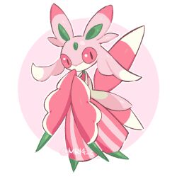 1girl antennae arthropod_girl arthropod_limbs colored_sclera colored_skin forehead_jewel full_body furry game_freak gen_7_pokemon looking_at_viewer lurantis mantis_girl nintendo no_mouth pink_eyes pink_skin pokemon pokemon_(creature) praying_mantis simple_background sitting sok_(mr14_c) solo white_background white_skin