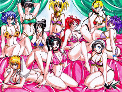 00s 10s 6+girls armpits arms_up ass avatar:_the_last_airbender avatar_legends bikini black_eyes black_hair black_lagoon bleach blonde_hair blue_eyes blue_hair breasts cleavage creatures_(company) crossover elesa_(pokemon) fabiola_iglesias female_focus fire_emblem fujibayashi_sheena fullmetal_alchemist game_freak glasses green_eyes harem headphones jadenkaiba jill_(fire_emblem) kousaka_shigure kufei lan_fan large_breasts long_hair lying mahou_sensei_negima! midriff multiple_girls navel nickelodeon nintendo one_piece open_mouth pink_eyes pokemon pokemon_bw ponytail purple_hair red_hair shijou_saikyou_no_deshi_ken&#039;ichi short_hair smile swimsuit tales_of_(series) tales_of_symphonia tashigi tier_harribel toph_beifong