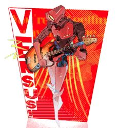 1other android electric_guitar energy_wings full_body guitar holding holding_guitar holding_instrument instrument joints music playing_guitar playing_instrument rdif_hk red_background robot_joints ultrakill v2_(ultrakill) white_background