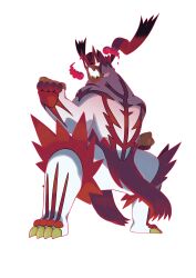 Rule 34 | absurdres, artist request, clenched hands, dynamax, full body, gen 8 pokemon, gigantamax, gigantamax urshifu (single), highres, legendary pokemon, nintendo, no pupils, official art, open mouth, outline, pokemon, pokemon (creature), pokemon focus, pokemon swsh, red clouds, solo, standing, third-party source, urshifu, urshifu (single), white outline