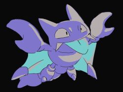 Rule 34 | :p, alternate color, alternate shiny pokemon, black background, colored skin, fangs, gen 2 pokemon, gligar, lukasandatta, nintendo, no humans, outstretched arms, pincers, pokemon, pokemon (creature), pokemon focus, purple skin, simple background, tongue, tongue out, wings