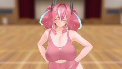 1girl 3d animated artist_request ass ass_focus ass_shake audible_music azur_lane bouncing_breasts breasts bremerton_(azur_lane) cleavage covering_breasts covering_privates curvy dancing female_focus hair_ornament jiggle large_breasts long_hair looking_at_viewer multicolored_hair navel navel_piercing nipples piercing pink_hair revealing_clothes shiny_skin short_shorts shorts solo sound spanked spanking sports_bikini sportswear tagme thong twerking two-tone_hair undressing video wide_hips