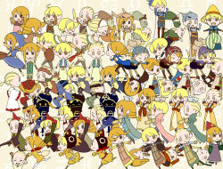 &gt;:( 6+boys 6+girls :d :o ;d ^_^ agrias_oaks ahoge animal_ears apron archer_(fft) arithmetician_(fft) arms_up bad_id bad_pixiv_id bag bard_(fft) bare_shoulders beige_background belt bent_over black_mage black_mage_(fft) black_mage_(final_fantasy) blonde_hair blue_dress brown_eyes chemist_(fft) chibo cloak closed_eyes dancer_(fft) dark_knight_(fft) dragoon_(fft) dress everyone final_fantasy final_fantasy_tactics frown geomancer_(fft) gloves hair_bun handbag hat headscarf headband highres hood horns knight_(fft) long_hair looking_at_viewer mime_(fft) monk_(fft) multiple_boys multiple_girls mystic_(fft) ninja_(fft) one_eye_closed onion_knight_(fft) open_mouth orange_hair orator_(fft) outstretched_arm parody pointing ponytail puffy_pants ramza_beoulve running sahara_(artist) samurai_(fft) simple_background single_hair_bun smile smooooch squire_(fft) style_parody summoner_(fft) thief_(fft) time_mage time_mage_(fft) v-shaped_eyebrows very_long_hair vest white_mage white_mage_(fft) white_mage_(final_fantasy) yellow_eyes