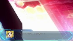 1girl animated animated_gif blonde_hair bouncing_breasts breasts female_focus large_breasts melua_melna_meia solo super_robot_wars