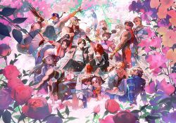 6+boys 6+girls :d ^_^ baseball_cap bench black_gloves blunt_bangs braid brown_hair cammy_white capcom capcom_fighting_jam cat catherine_rain_bilstein closed_eyes cody_travers commentary_request covered_mouth darkstalkers eye_contact fatal_fury felicia_(cat)_(darkstalkers) felicia_(darkstalkers) final_fight fingerless_gloves folding_fan gakuran glasses gloves grey_hair guy_(final_fight) hand_fan hat headband holding holding_fan ichimonji_batsu ingrid_(capcom) june_lin_milliam justice_gakuen kagami_kyousuke kasugano_sakura kusanagi_kyou long_hair looking_at_another looking_at_viewer mita_chisato multiple_boys multiple_girls official_art on_bench open_mouth orange_hair pleated_skirt ponytail power_stone red_hair red_hat red_shoes rouge_(power_stone) school_uniform second-party_source serafuku shiranui_mai shoes short_hair sitting skateboard skirt smile sneakers snk star_gladiator street_fighter terry_bogard the_king_of_fighters vega_(street_fighter) wakaba_hinata white_headband yagami_iori yang_lee yun_lee