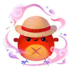 alternate_form bird claws commentary hat looking_at_viewer monkey_d._luffy one_piece pikaole scar scar_on_chest scar_on_face smoke straw_hat