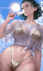 1girl bikini breasts fubuki_(one-punch_man) highres large_breasts one-punch_man swimsuit