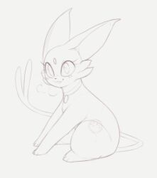 Rule 34 | 1girl, :3, aftersex, animal collar, animal focus, animal sexualization, blush, breath, collar, cum, cum in pussy, espeon, fangs, female focus, forehead jewel, forked tail, from side, full body, gen 2 pokemon, grey background, greyscale, happy, kekitopu, light blush, looking at viewer, monochrome, nintendo, open mouth, pokemon, pokemon (creature), simple background, sitting, sketch, skin fangs, smile, solo, tail, uterus, wide-eyed, x-ray