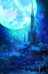 Rule 34 | commentary request, full moon, grass, highres, kurasuta, moon, nature, night, night sky, no humans, original, outdoors, plant, scenery, sky