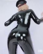 Rule 34 | 1girl, animated, ass, ass shake, blonde hair, bodysuit, boku no hero academia, cosplay, dancing, female focus, from behind, hat, huge ass, looking back, peaked cap, photo (medium), shiny clothes, short hair, solo, tagme, utsushimi kemii, utsushimi kemii (cosplay), video, yuzu pyon, zipper