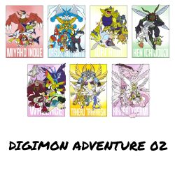 2girls 4boys absurdres andiramon angemon angewomon ankylomon aquilamon armadillo armadimon bird bug cat cherubimon cherubimon_(vice) cherubimon_(virtue) chibimon chicomon chocomon cocomon covered_eyes cross digimon digimon_(creature) digimon_adventure_02 digmon doguu expressionless fladramon fusion galgomon glasses gummymon hawkmon helmet hida_iori highres holsmon holyangemon holydramon ichijouji_ken inoue_miyako leafmon lighdramon long_ears long_hair lopmon magnamon mask minomon motomiya_daisuke multiple_boys multiple_girls nefertimon nyaromon orange_eyes patamon pegasmon pink_hair plotmon poromon poyomon pururumon rapidmon_(armor) seraphimon shakkoumon shurimon silphymon stingmon submarimon tailmon takaishi_takeru terriermon tokomon tsubumon upamon v-mon wallace_(digimon) wendimon wings wormmon xv-mon yagami_hikari yukimibotamon zerimon