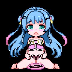 animated animated_gif blue_hair hinainf loli lowres masturbation slime x-ray