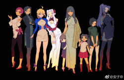 1boy 6+girls ahoge anzishen artoria_pendragon_(fate) assassin_(fate/zero) blonde_hair blue_eyes china_dress chinese_clothes crossdressing crossdressing_(mtf) dress fate/zero fate_(series) female_assassin_(fate/zero) green_eyes high_heels highres hisau_maiya irisviel_von_einzbern long_hair matou_sakura multiple_girls open_mouth pink_shoes ponytail purple_hair saber_(fate) shoes smile sola-ui_nuada-re_sophia-ri standing tohsaka_aoi tohsaka_rin tohsaka_rin_(fate/zero) tohsaka_sakura waver_velvet