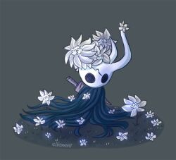 broken broken_vessel_(hollow_knight) flower hollow_knight layer nail_(hollow_knight) peace sword weapon without_eyes