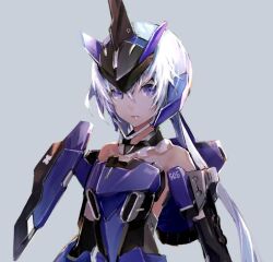 1girl blue_eyes closed_mouth grey_background looking_at_viewer neco nose simple_background solo white_hair