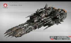 2018 3d antennae choujikuu_yousai_macross dated energy_cannon highres insignia machinery macross macross:_do_you_remember_love? magnetic_weapon mecha missile_pod no_humans radar_dish railgun realistic redesign robot robotech roundel science_fiction sdf-1 signature solo spacecraft u.n._spacy yann-s