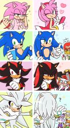 8koma ? amy_rose back bat_(animal) blaze_the_cat blush brushing_hair brushing_teeth cat child cup disposable_cup dress e-123_omega fang fox gloves hair_brush hairband hedgehog knuckles_the_echidna laughing loli long_hair marine_the_raccoon one_eye_closed pajamas polka_dot polka_dot_pajamas raccoon robot rouge_the_bat sega shadow_the_hedgehog shota silver_the_hedgehog smile smirk sonic_(series) sonic_the_hedgehog spiked_hair tails_(sonic) wink yotsumeddd