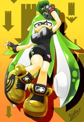 1girl absurdres breasts highres inkling_girl inkling_player_character large_breasts nintendo solo splatoon_(series) tentacle_hair vanda_dragon
