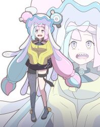 absurdres araki_megami full_body gen_7_pokemon highres iono_(pokemon) nihilego nintendo open_mouth pokemon sharp_teeth teeth ultra_beast