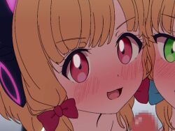1boy 2girls angie_(meganekko-geki-love-1008) animal_ears animated between_breasts blonde_hair blue_archive blue_bow blush bow breast_press breasts cat_tail censored couch cum cum_on_body dorokuma ejaculation erection eyebrows fake_animal_ears fake_tail female_focus ffm_threesome green_eyes grin group_sex hair_bow hair_ornament halo hetero highres huge_filesize indoors interior kneeling loli looking_at_viewer midori_(blue_archive) momoi_(blue_archive) mosaic_censoring multiple_girls naizuri nipples nude open_mouth paizuri penis pink_eyes pov pov_crotch pumping red_bow siblings sisters small_breasts smile sound tagme tail teamwork threesome tile_floor tiles video
