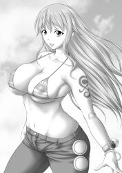 1girl breasts large_breasts long_hair nami_(one_piece) one_piece solo
