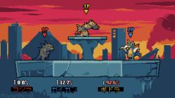 alien amputee animated animated_gif beak building character_name city cloud conjoined cyborg dinosaur dragon game_hud gameplay_mechanics gigan godzilla godzilla_(2014) godzilla_(series) godzilla_vs._gigan heads-up_display hydra jay_baylis kaiju king_ghidorah legendary_pictures monsterverse multiple_heads multiple_tails nintendo no_humans outdoors parody pixel_art prosthesis prosthetic_arm saw sky skyscraper smoke space_monster sunset super_smash_bros. tail toho translated user_interface video_game video_game_screencap volcano wings