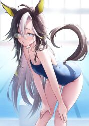 1girl animal_ears artist_request competition_swimsuit dream_journey_(umamusume) glasses horse_ears horse_girl one-piece_swimsuit pool source_request swimsuit tagme umamusume wet