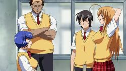 00s animated anime_screenshot bouncing_breasts breasts gakushuu highres ikkitousen ikkitousen_great_guardians indoors interior large_breasts long_hair ryomou_shimei shuuyu_koukin sonsaku_hakufu tagme video