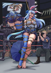 ball_gag bdsm bondage bound bound_arms crotch_rope gag gongsun_li highres original peril restrained root001 rope shibari wangzhe_rongyao