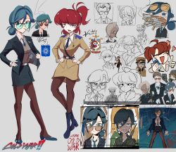 Rule 34 | alternate hairstyle, eliza dubois (wlcw), gun, handgun, highres, kgb, m1911, naomi kennedy, random drawings, red hair, sketch, valerie baumer (wlcw), we love cold war, weapon