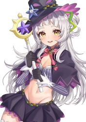 1girl artist_request groin hololive murasaki_shion murasaki_shion_(1st_costume) navel skirt tagme wand