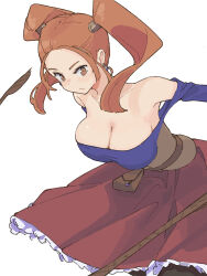 1girl breasts cleavage dragon_quest dragon_quest_viii jessica_albert large_breasts ooiwa_(irc14786149) square_enix twintails whip