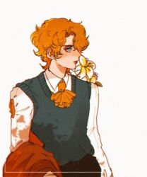 Rule 34 | 1970s (style), 1boy, bad id, bad pixiv id, bishounen, blonde hair, dio brando, jojo no kimyou na bouken, lowres, oldschool, phantom blood, retro artstyle, smile, sweater vest