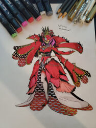Rule 34 | belt, covered eyes, crown, digimon, digimon (creature), highres, long hair, mask, rafflesimon