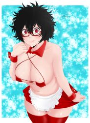 1girl apron black_clover blush breasts glasses large_breasts maid sally_(black_clover) zoner-kun